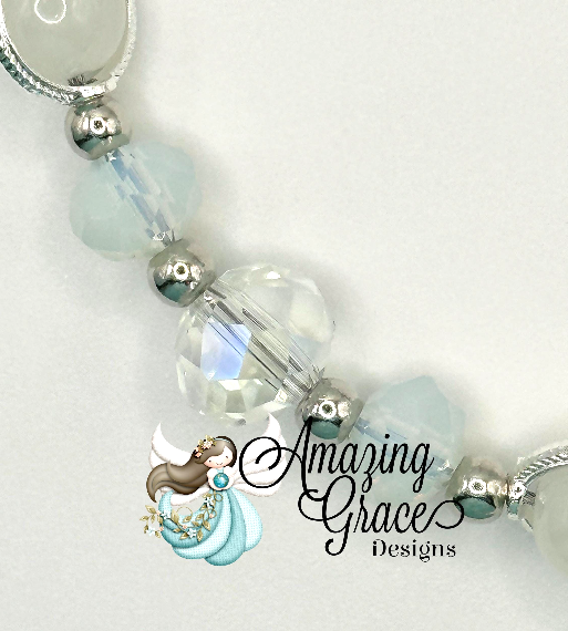 Icy Blue & Crystal Phone Wristlet