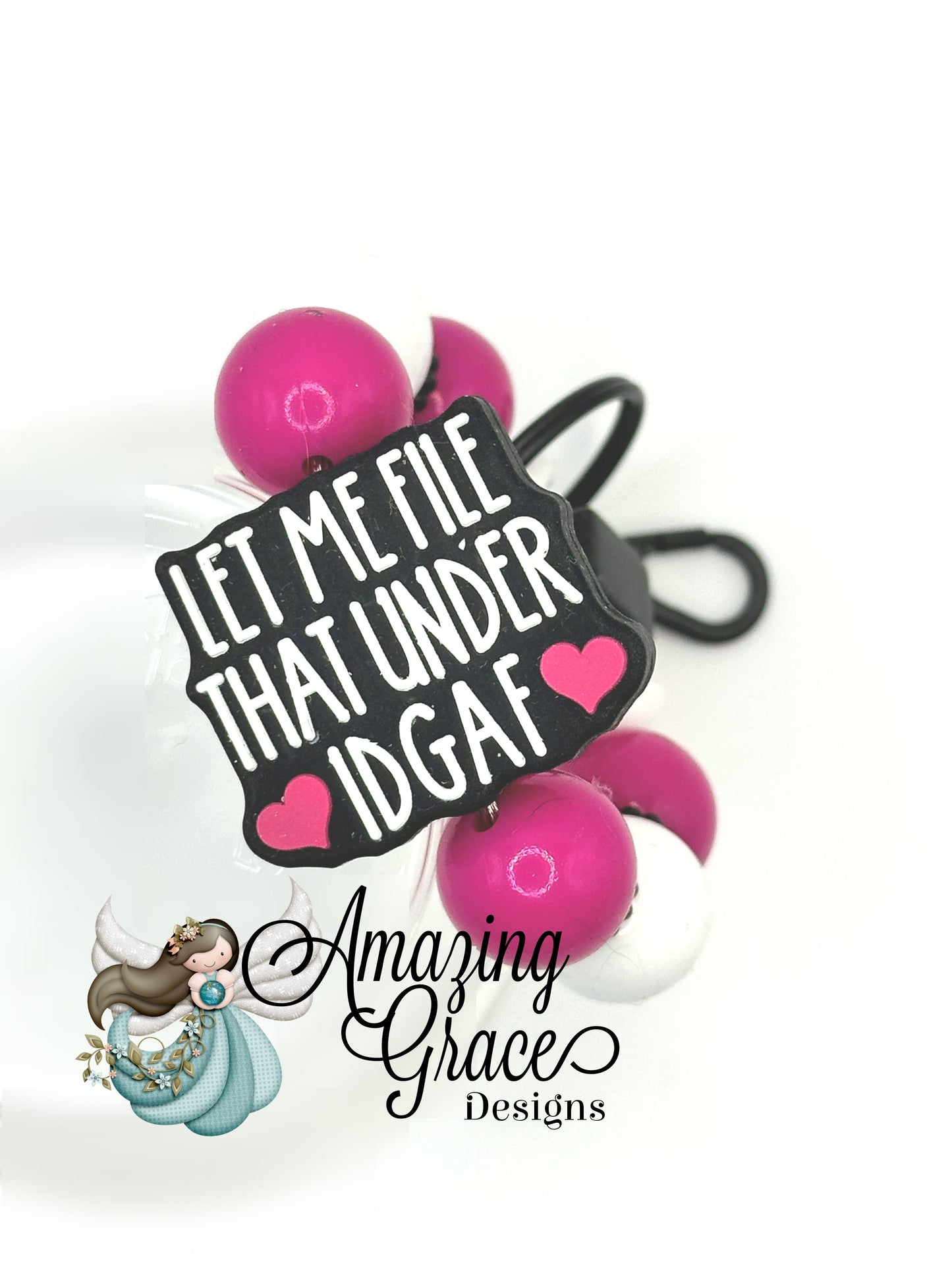 File Under IDGAF Beaded Keychain