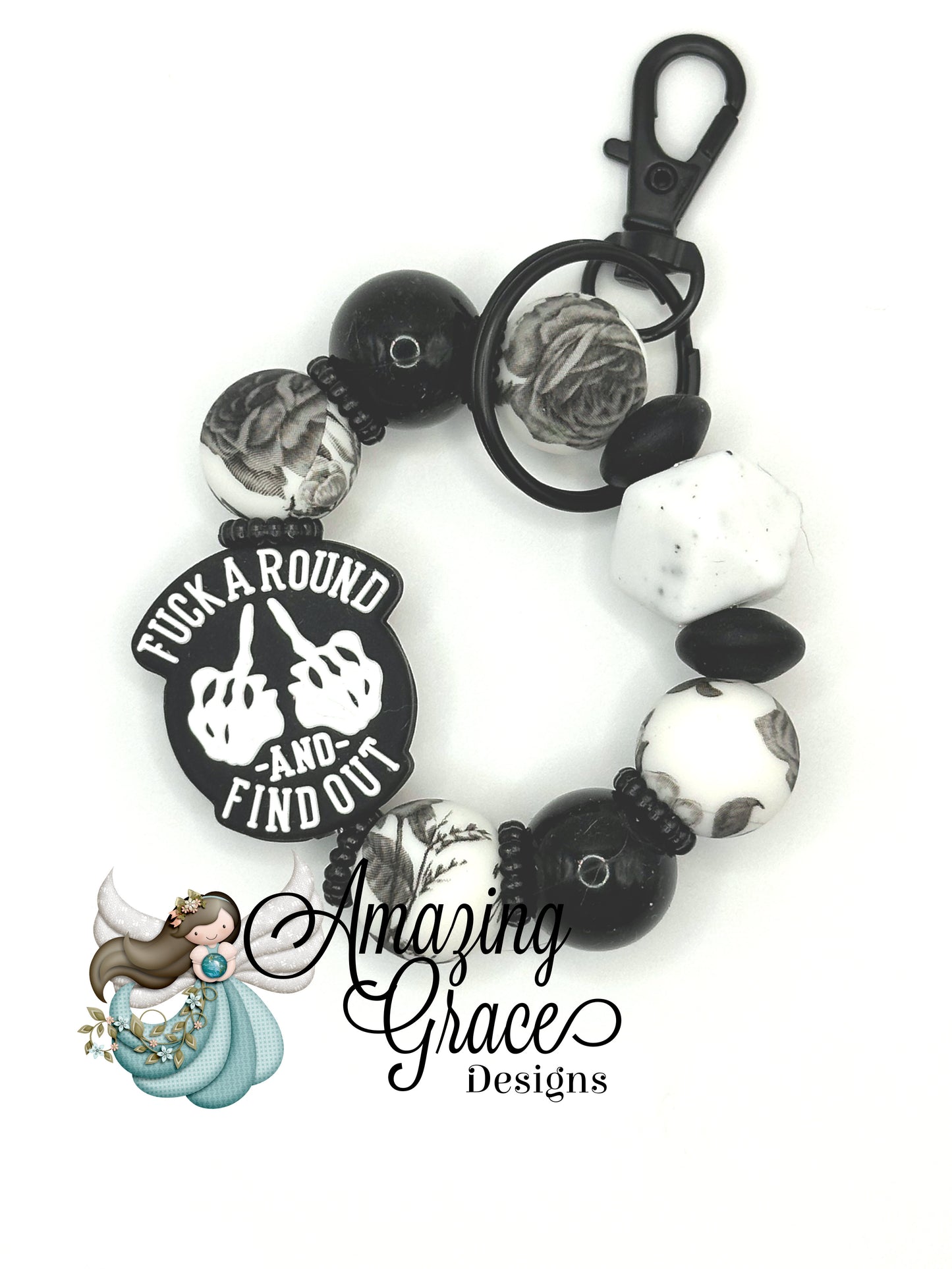 F*** Around Find Out Beaded Keychain