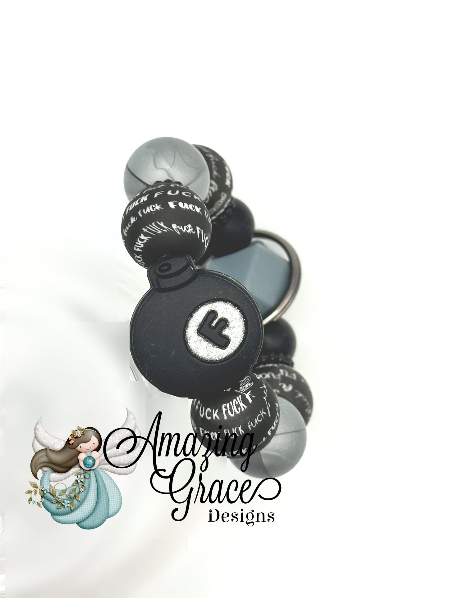 The F Bomb Beaded Keychain