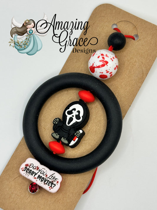 Scary Movie Fan Car Charm - Ghostly Rearview Mirror Accessory