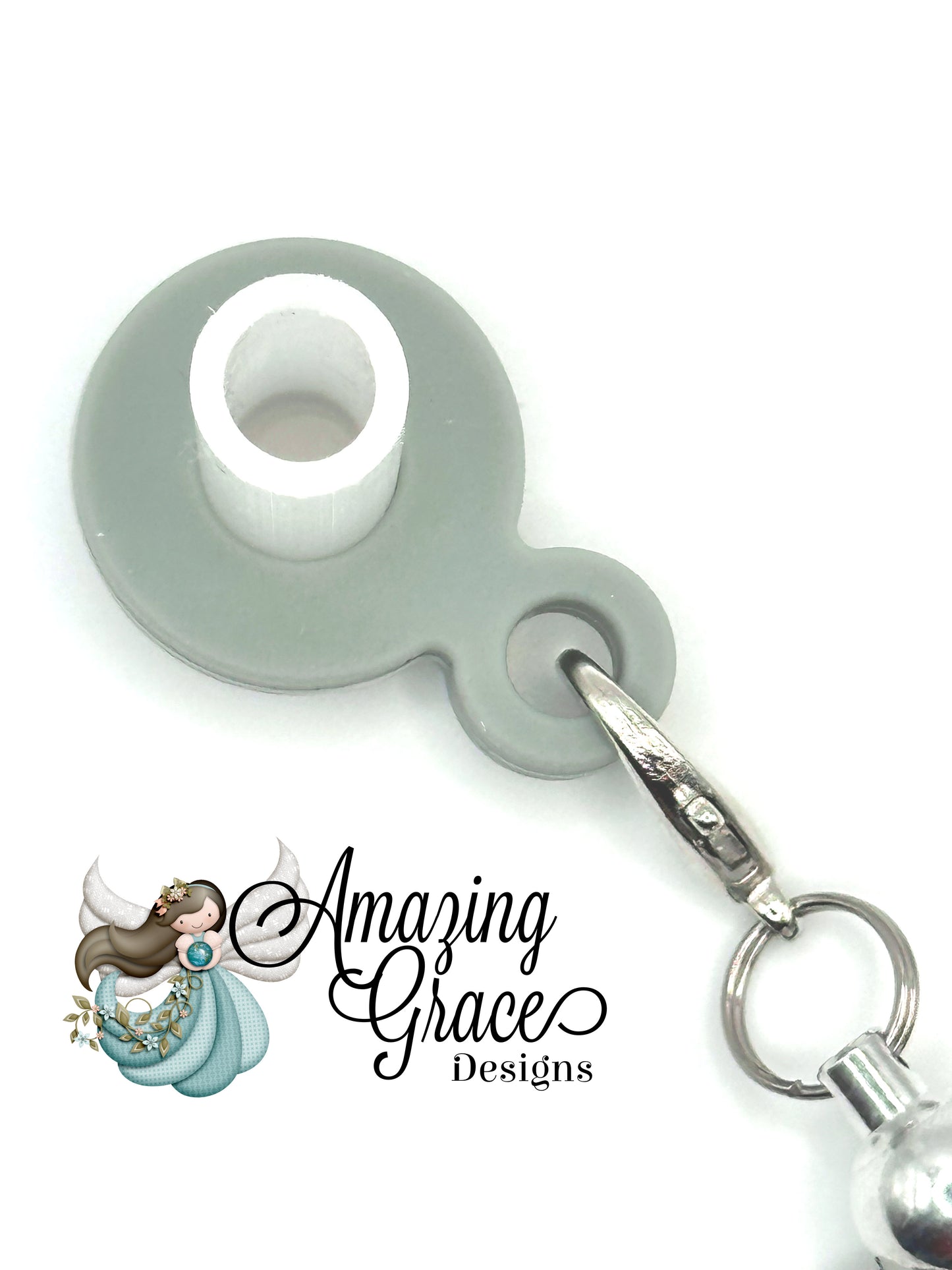 Grey & Black Bow Mouse Tumbler Straw Charm