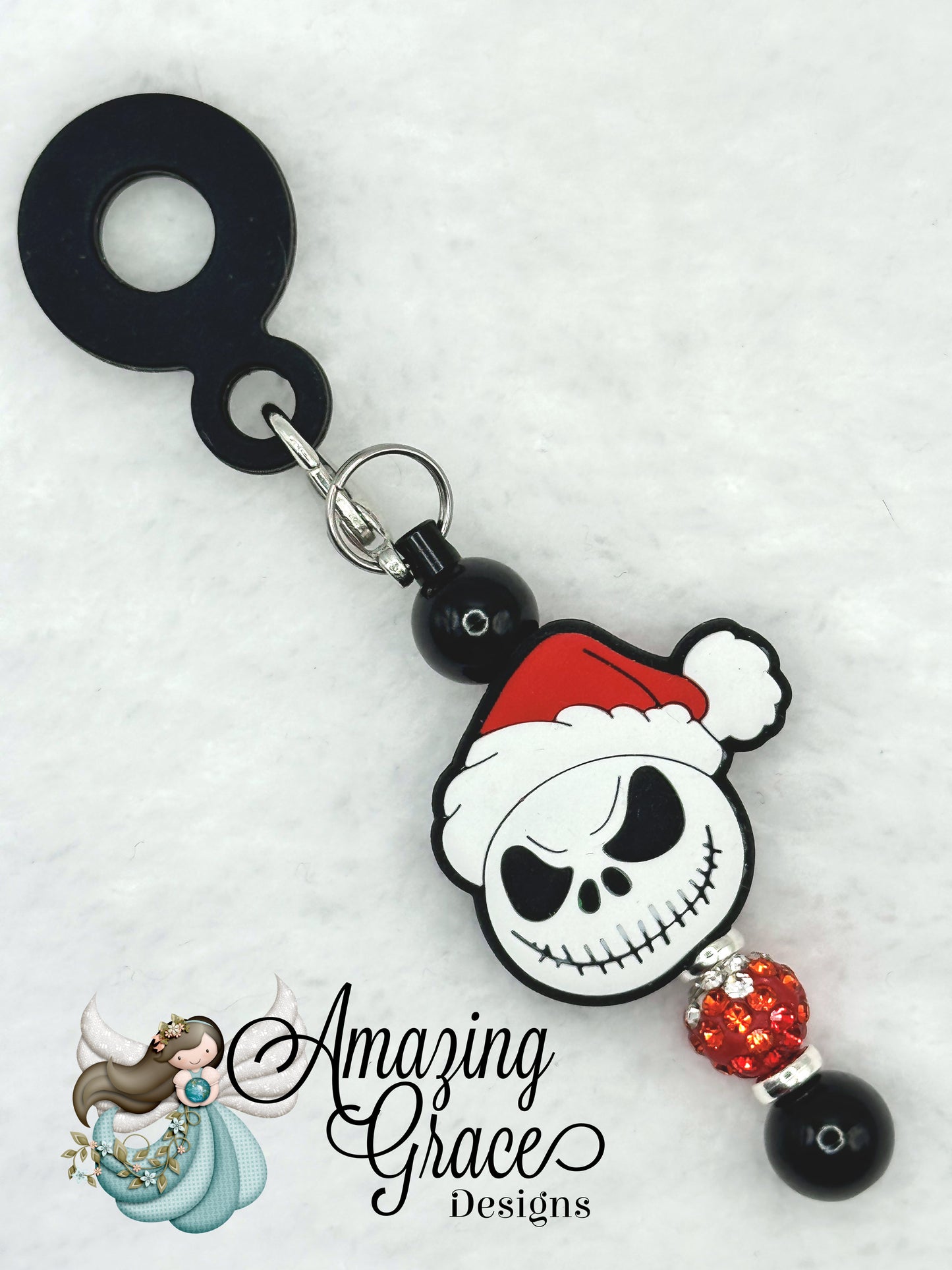 Festive Skeleton Character Tumbler Straw Charm