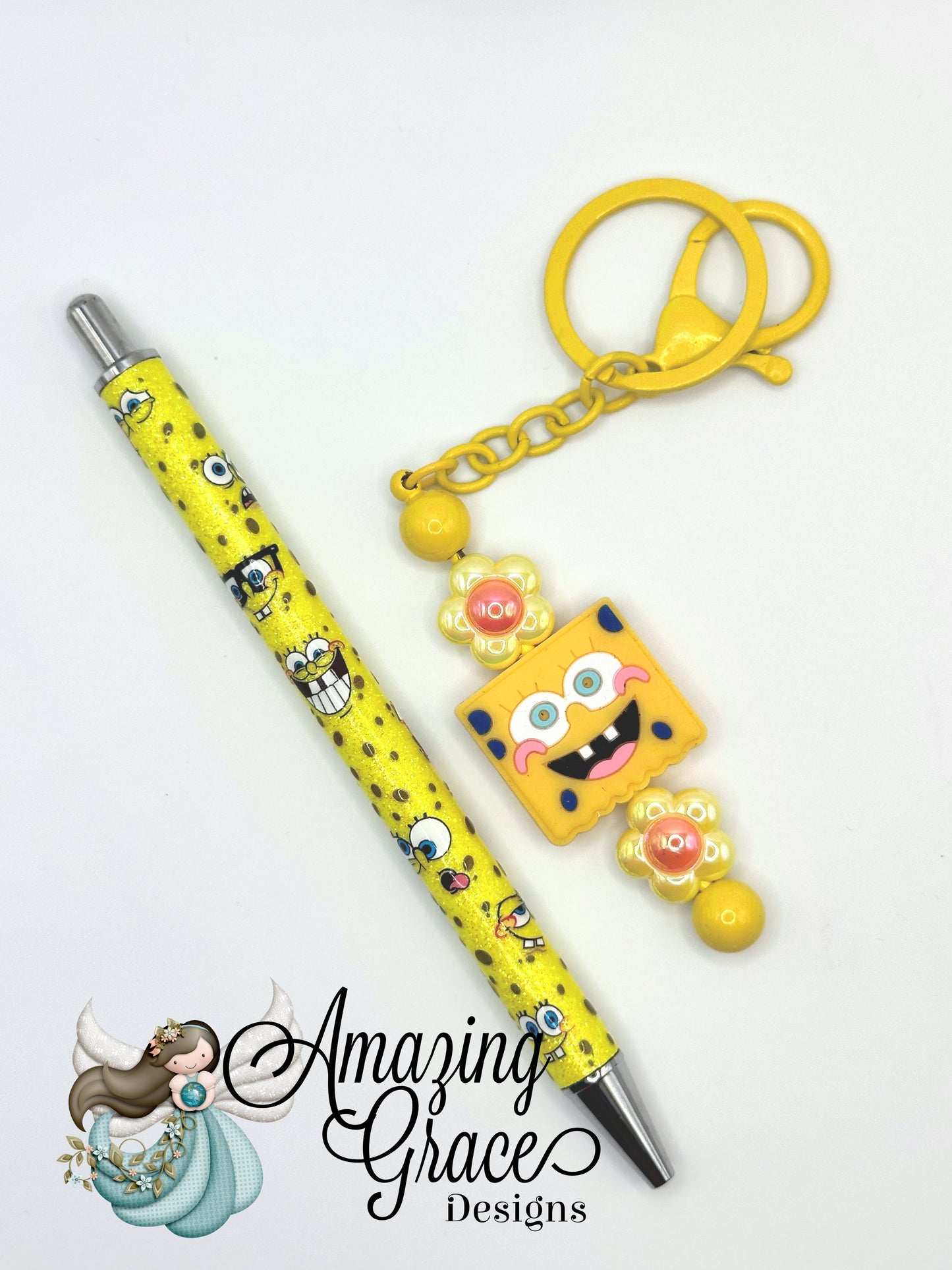 Whimsical Character Pen and Keychain Set