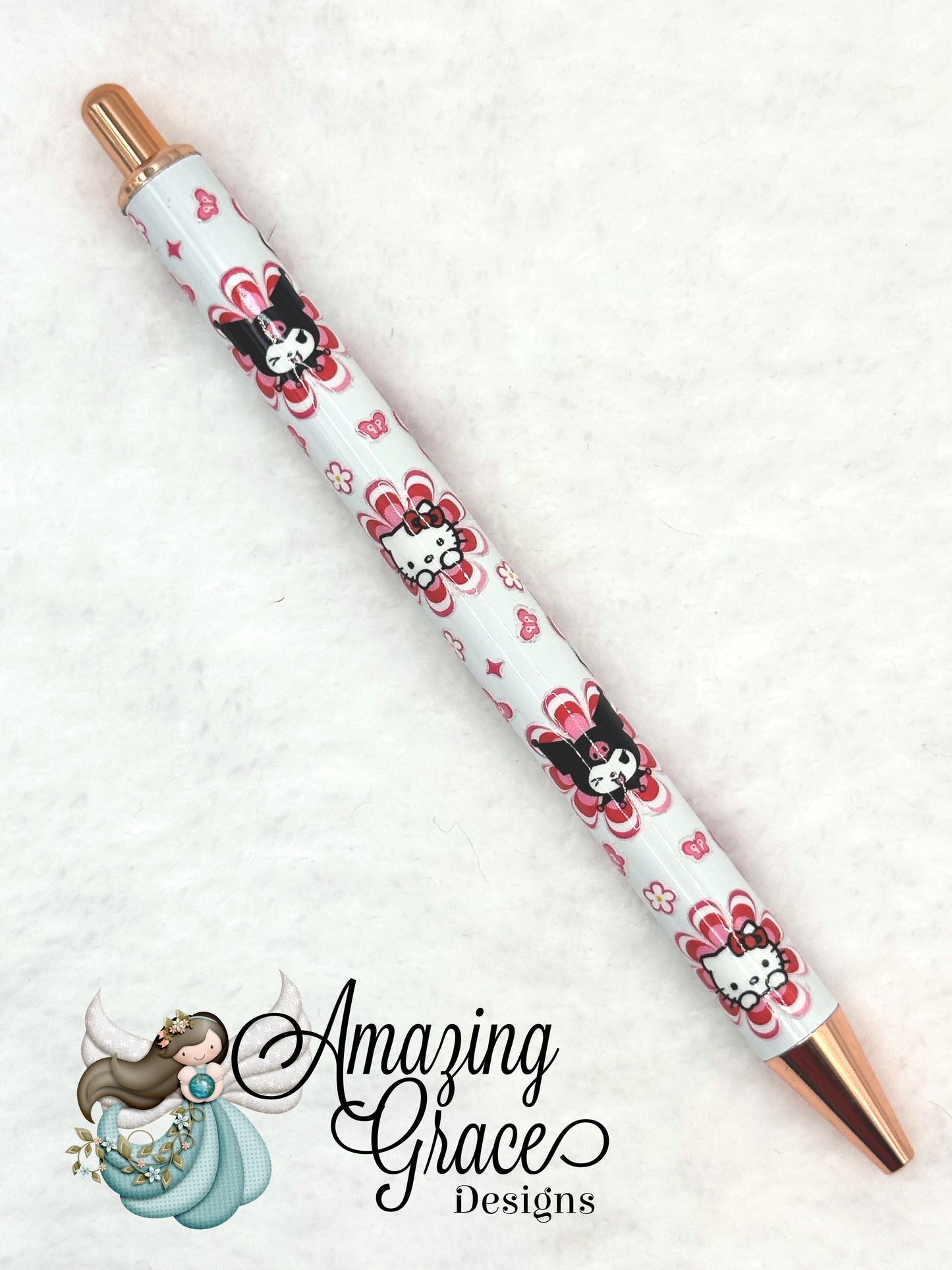 Whimsical Floral Character Pen