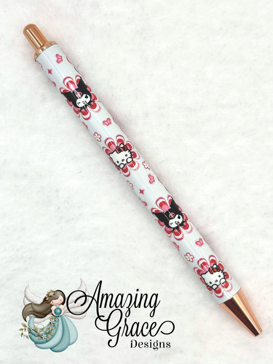Whimsical Floral Character Pen