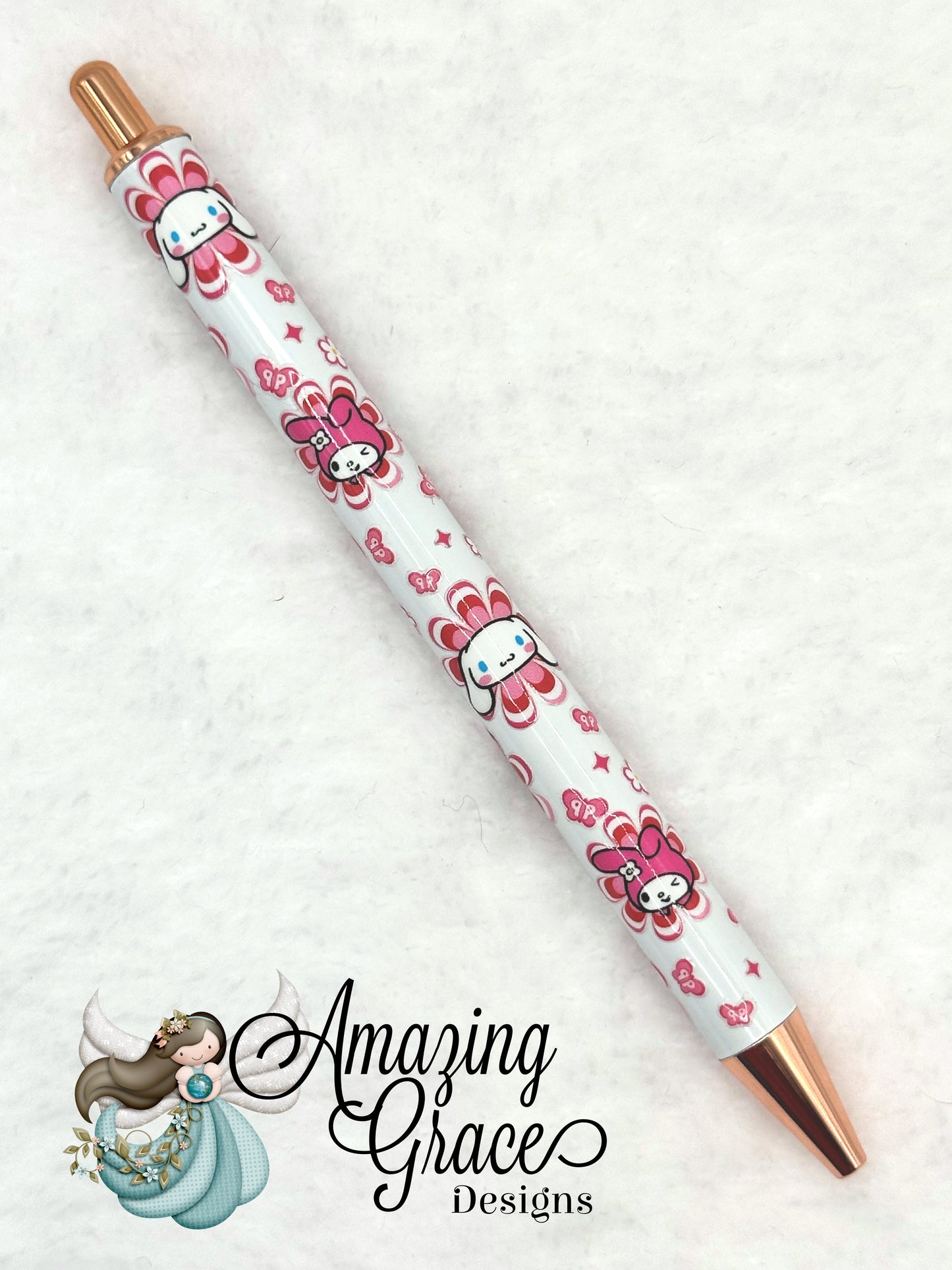 Whimsical Floral Character Pen