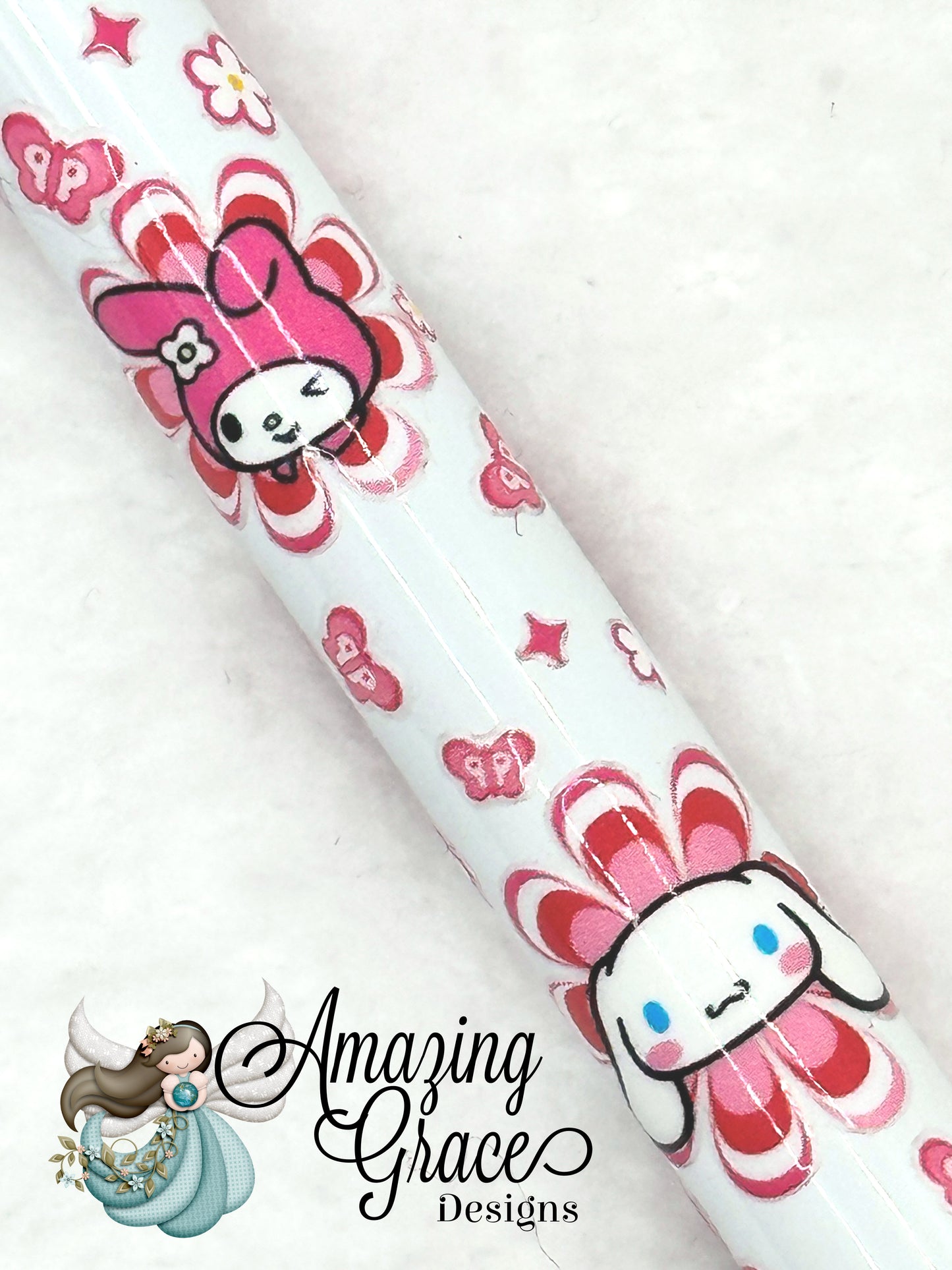 Whimsical Floral Character Pen