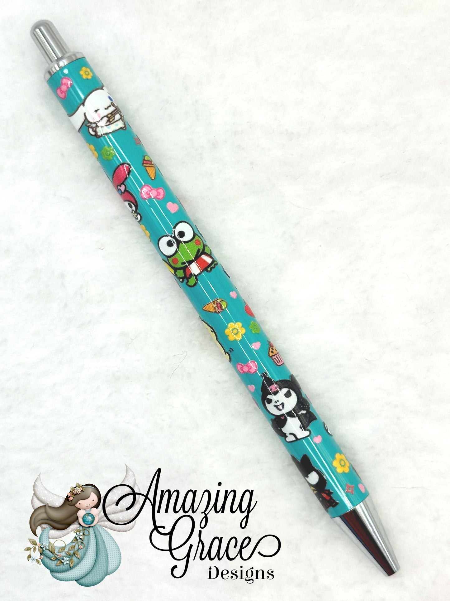 Teal Character Fun Pen