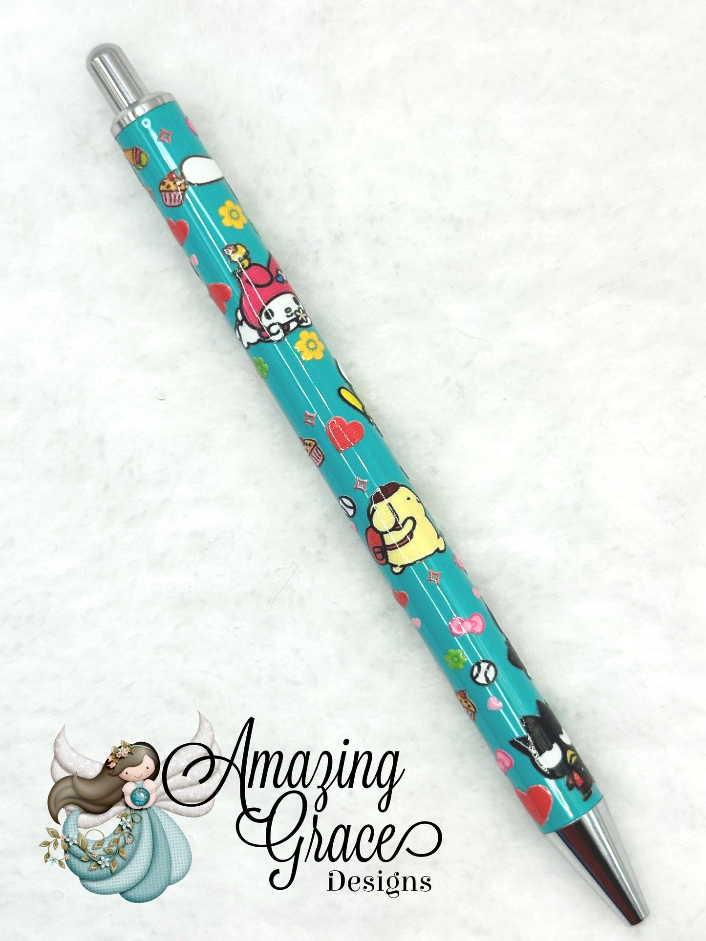 Teal Character Fun Pen