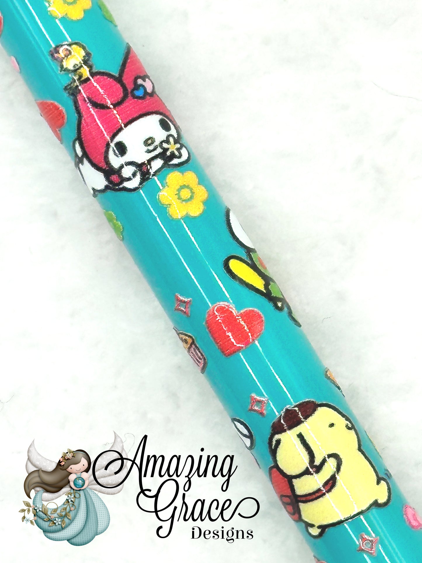 Teal Character Fun Pen