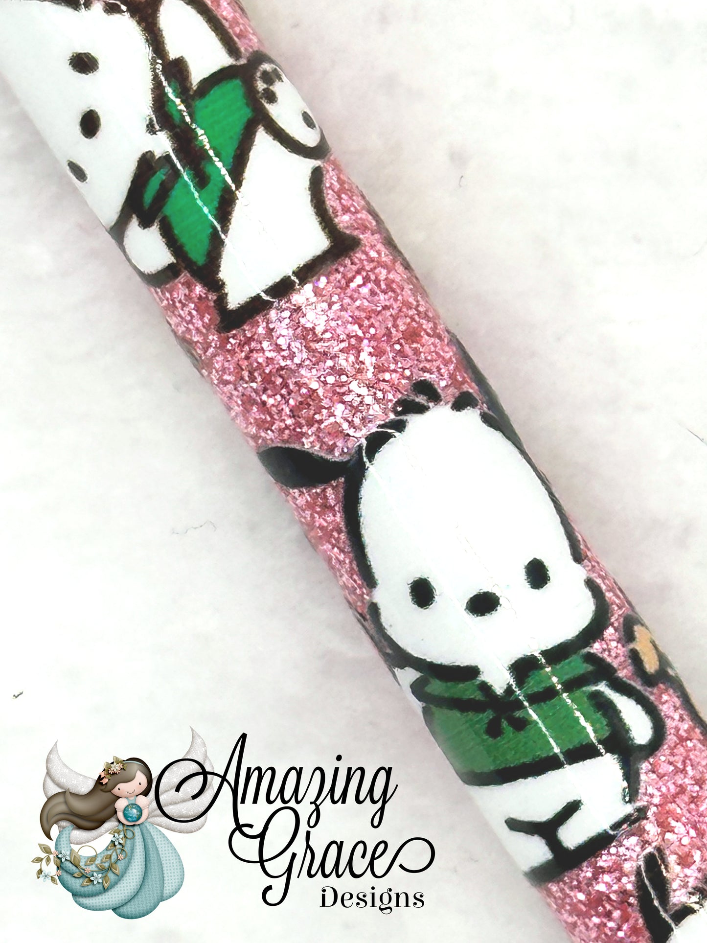 Glittery Pink Character Pen