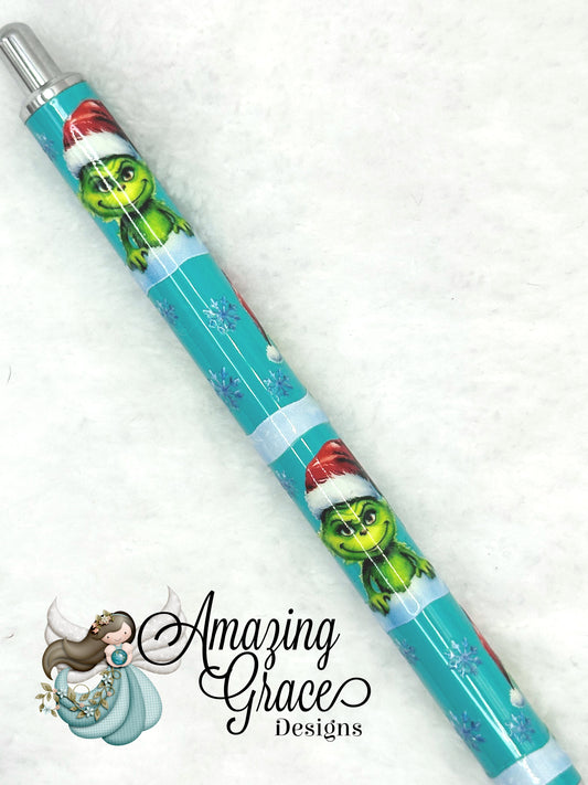 Whimsical Green Character Pen