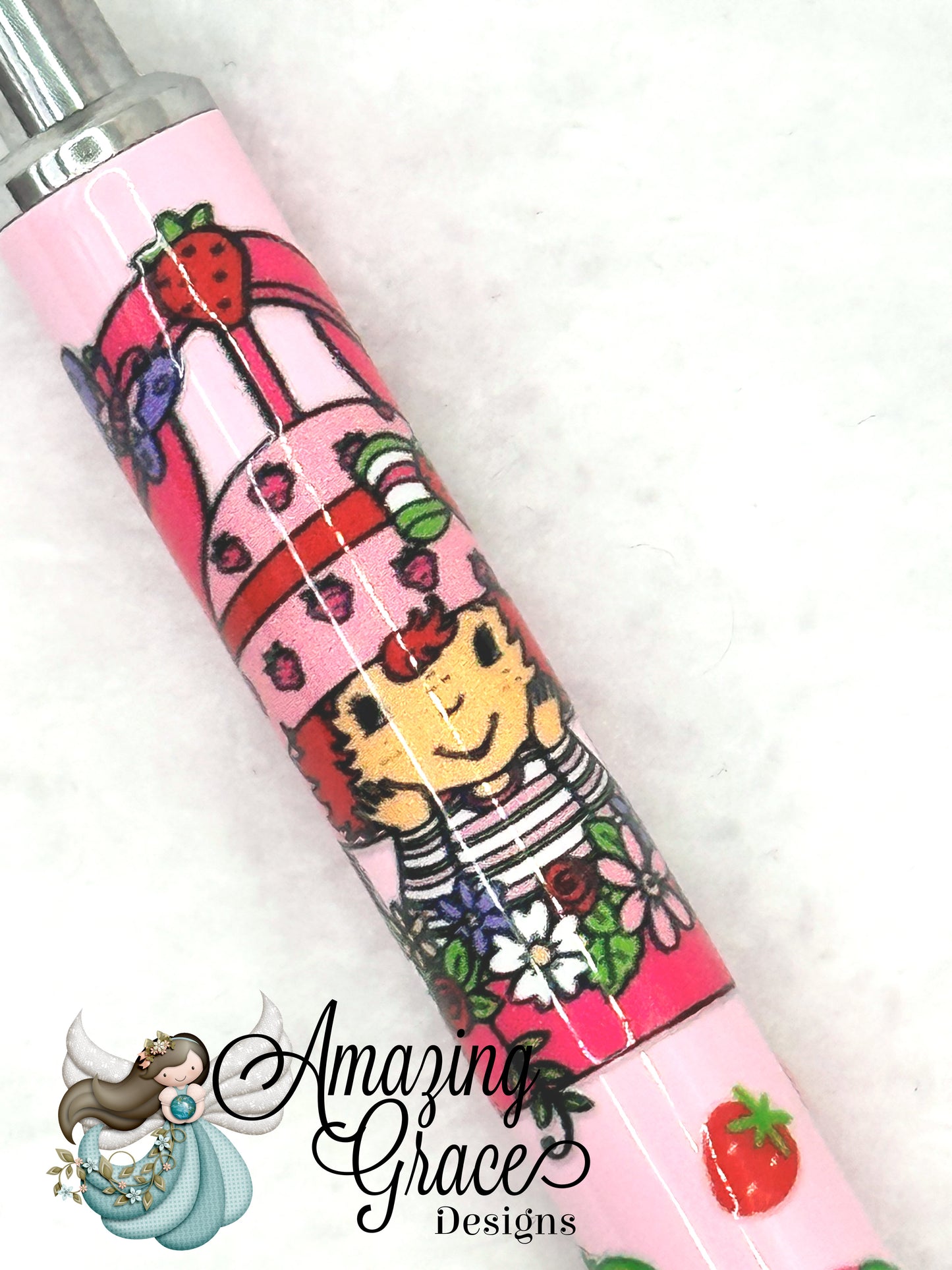 Delightful Pink Berry Character Pen