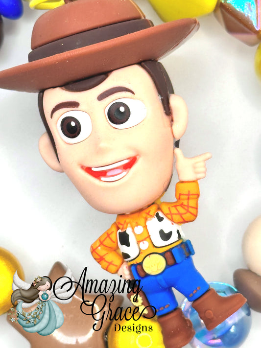 Friendly Cowboy Beaded Keychain Bracelet