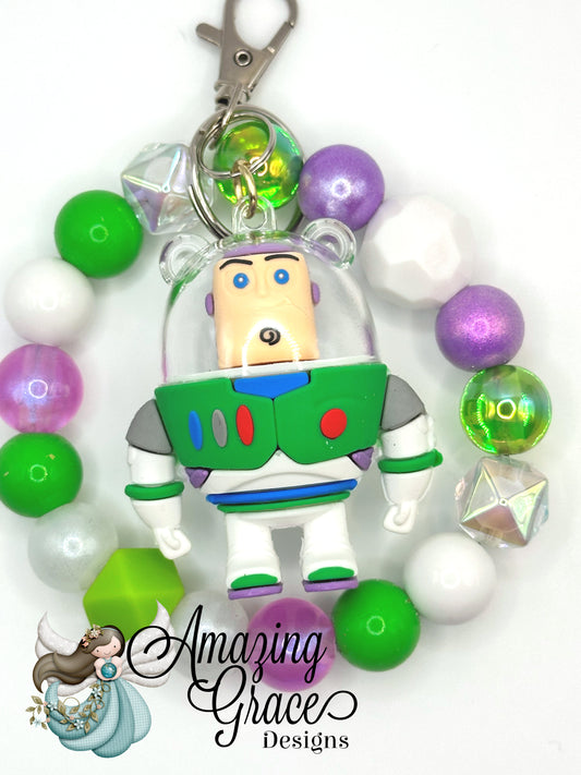 Galactic Space Ranger Beaded Keychain Bracelet