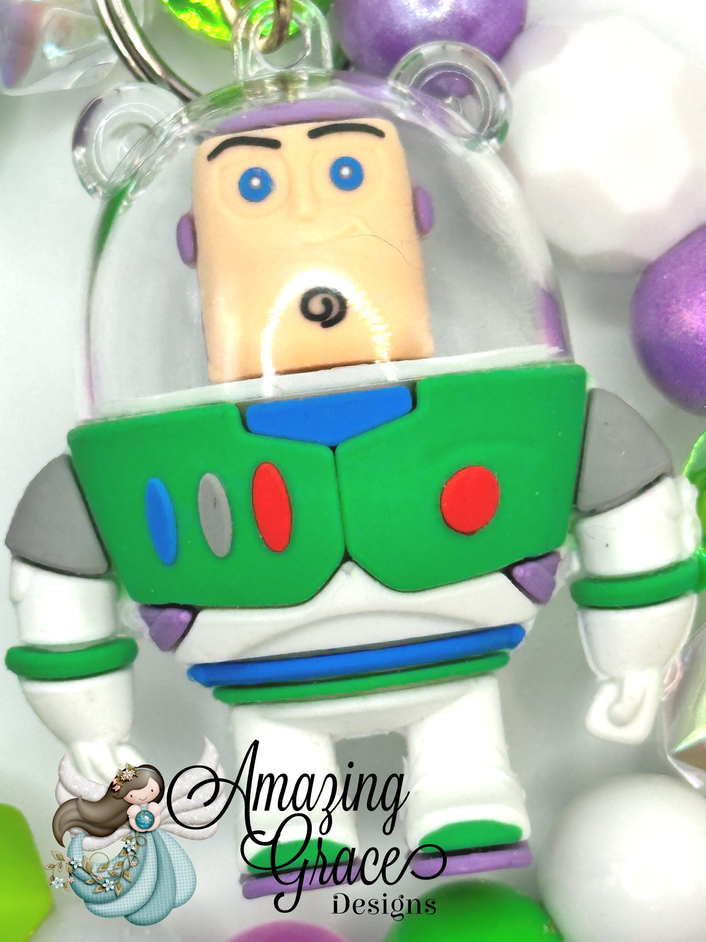 Galactic Space Ranger Beaded Keychain Bracelet