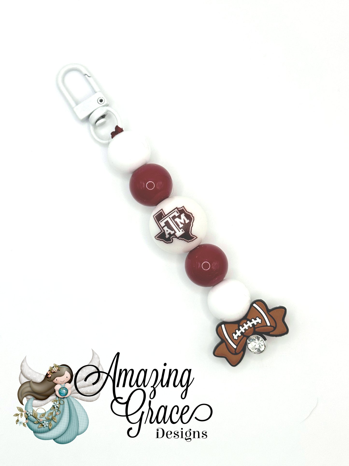 Collegiate Spirit Football Bow Charm