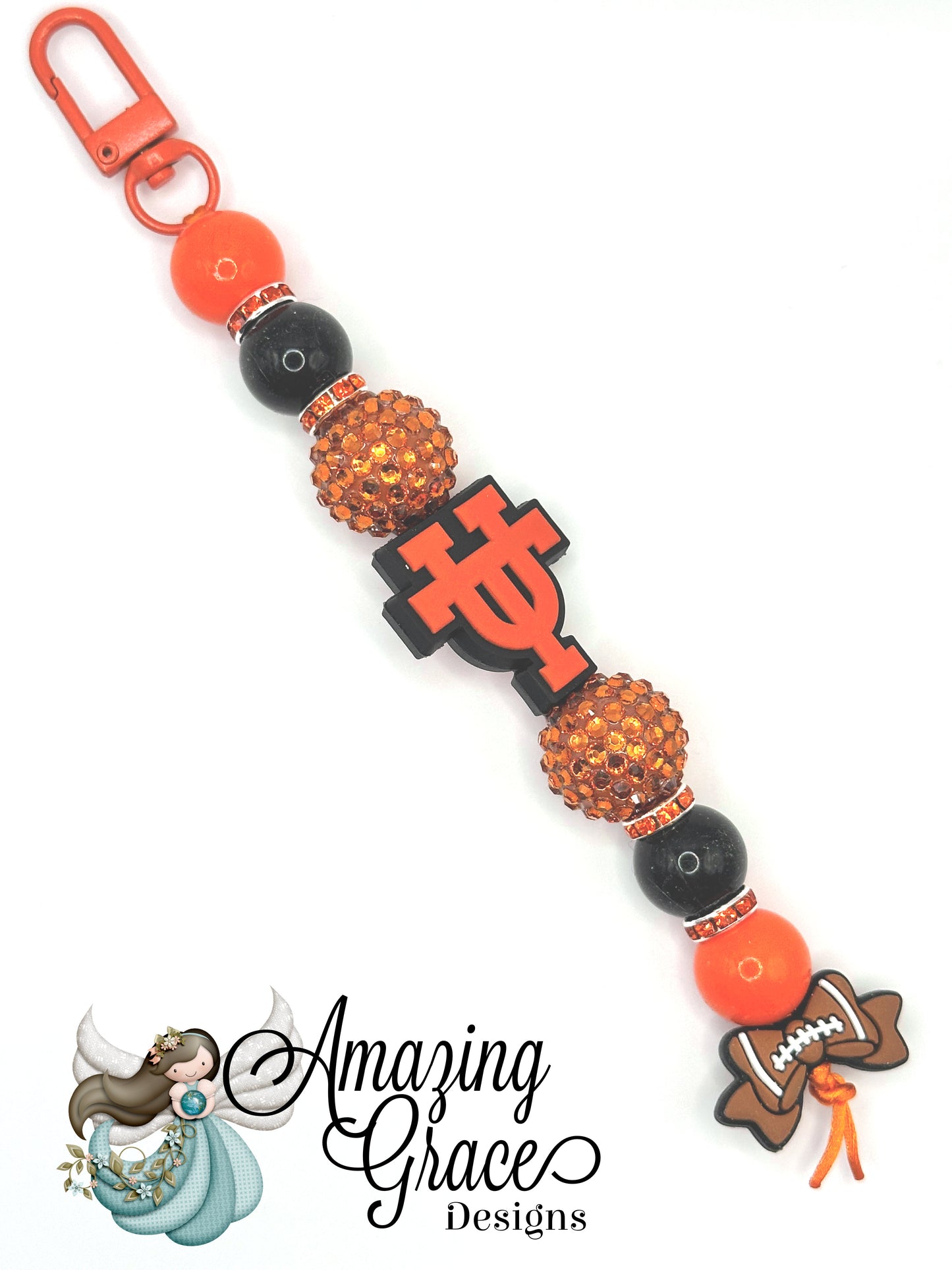 Bold Orange & Black Spirit Keychain