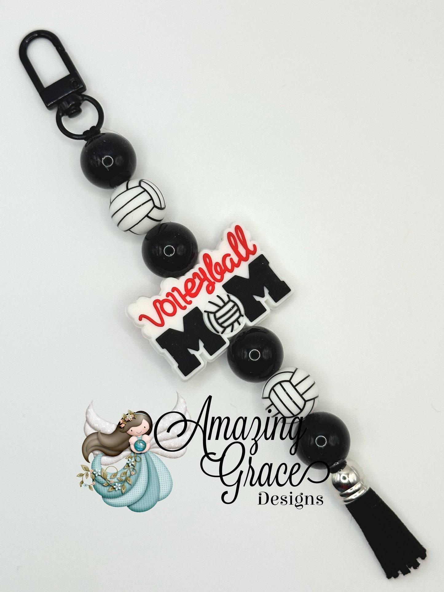 Volleyball Mom Spirit Keychain & Bag Charm - Game Day Go-To!