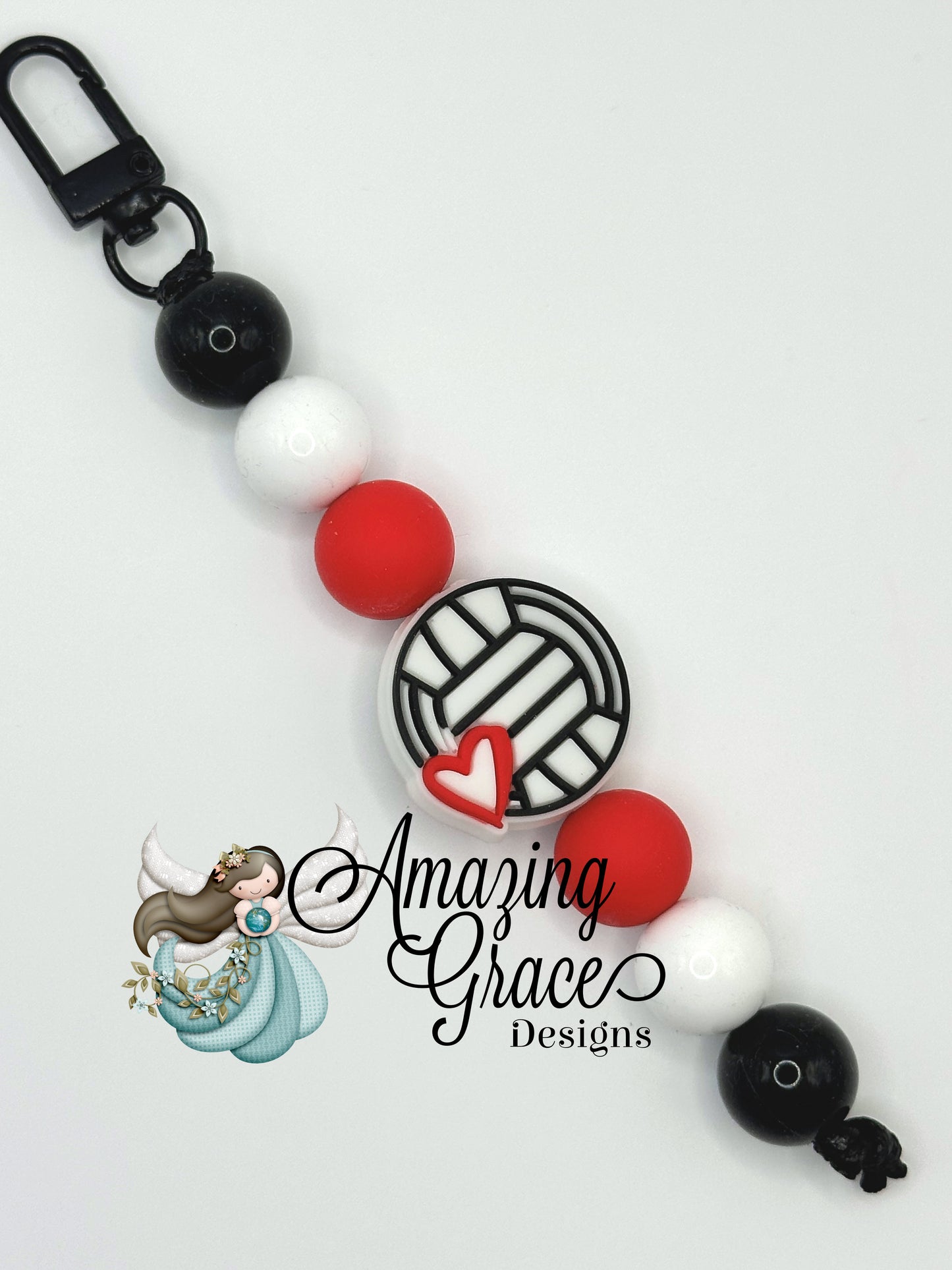 Red Hot Volleyball Love Keychain - Spike Your Style!