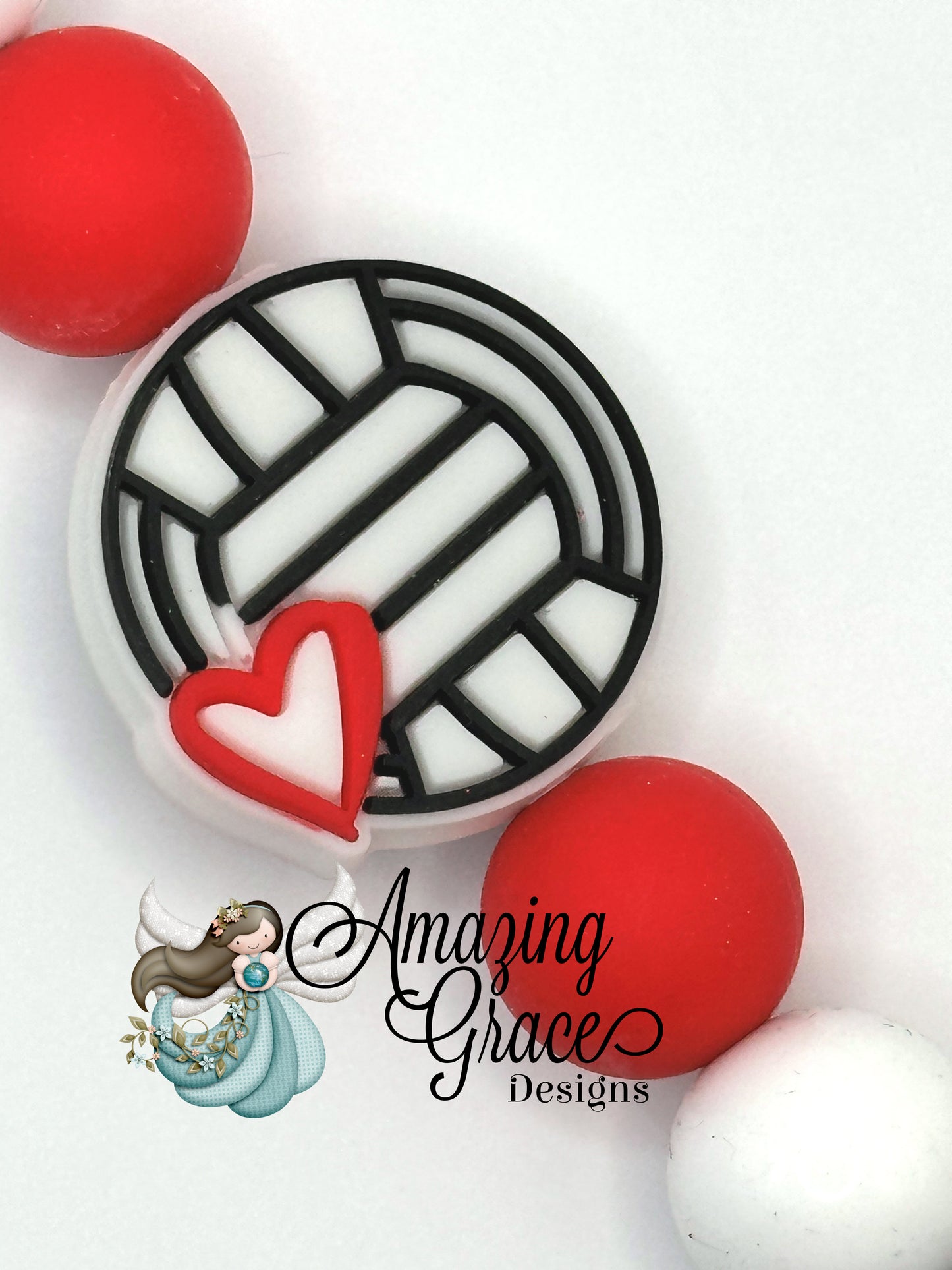 Red Hot Volleyball Love Keychain - Spike Your Style!