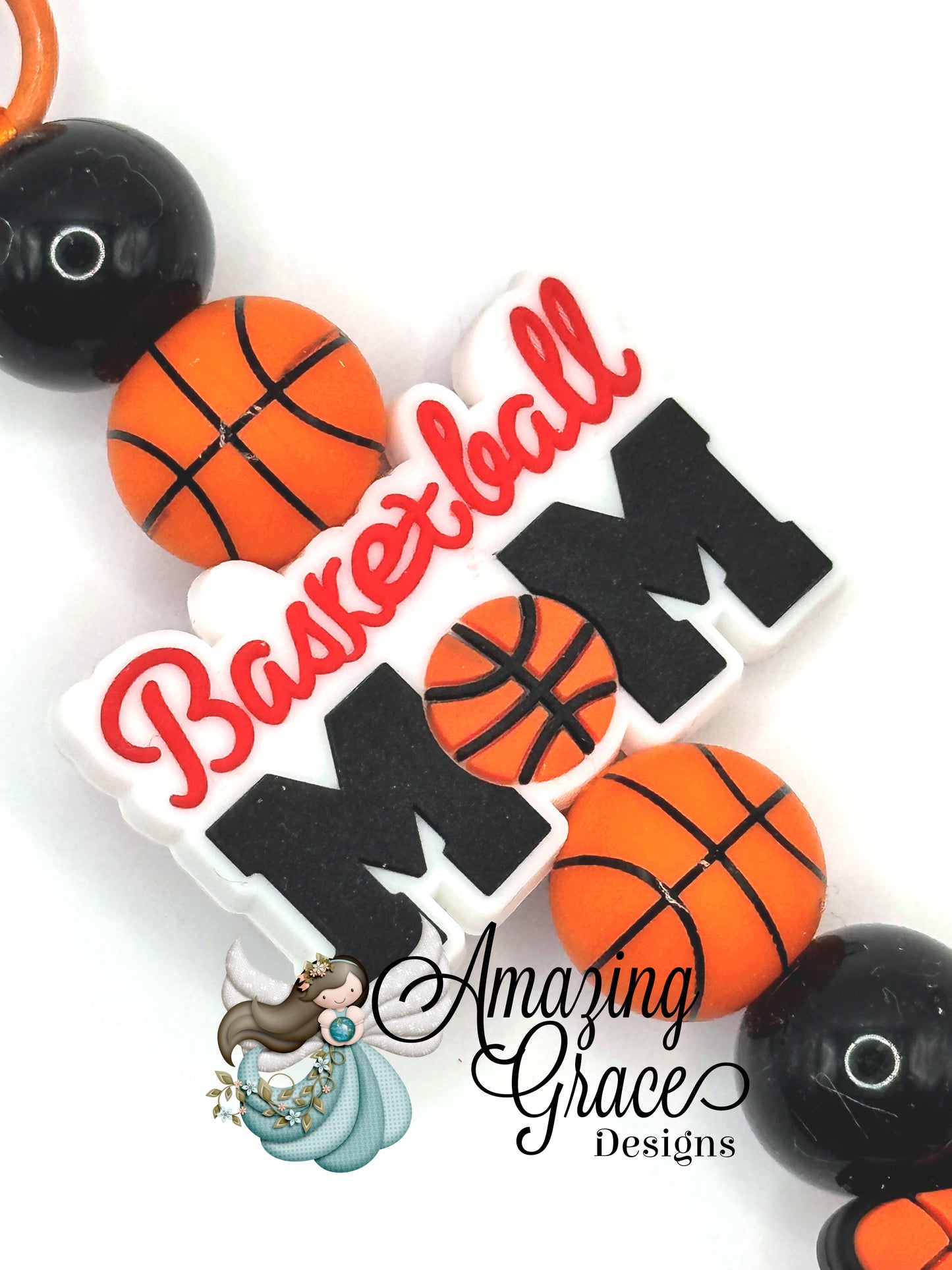 Basketball Mom Fan Charm - Hoops & Heart Keychain!