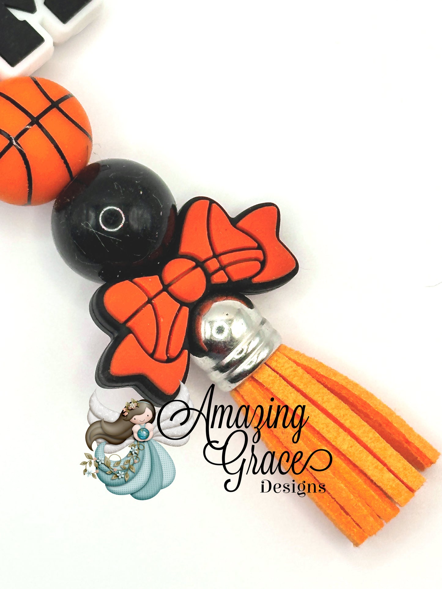 Basketball Mom Fan Charm - Hoops & Heart Keychain!