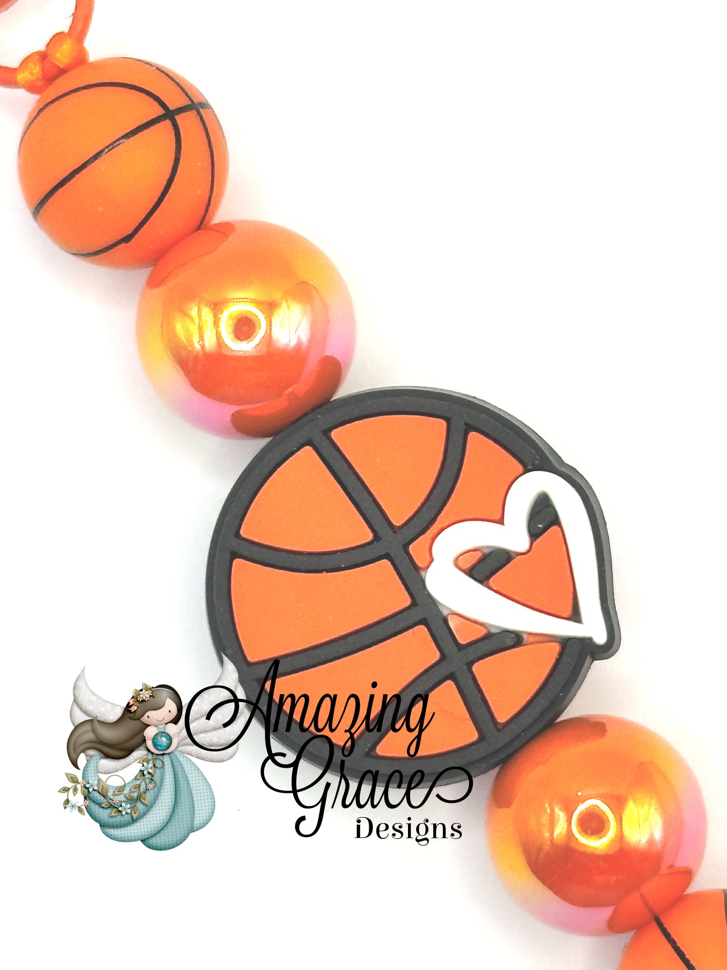 Basketball Heartbeat & Hoops Charm - Game Day Glitz!