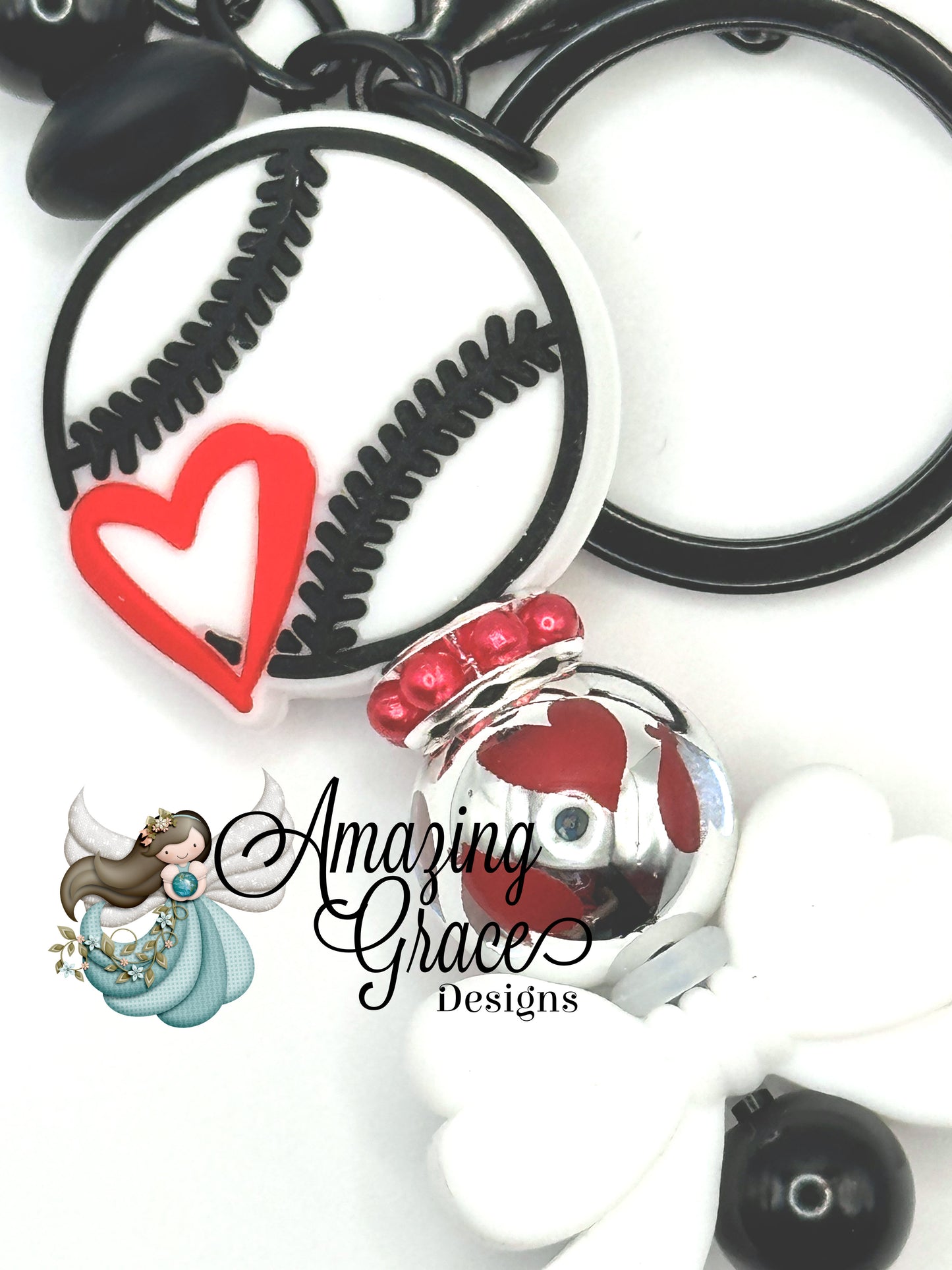 Baseball Love Globe Charm - Heartfelt Fan Keychain!