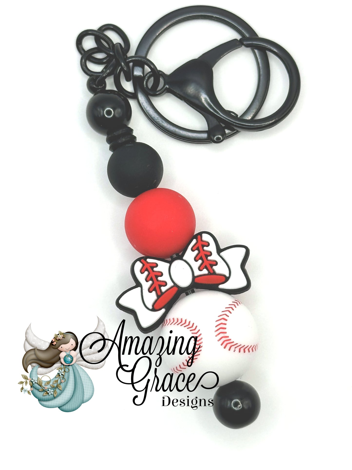 Baseball Diamond Bow Charm - Game Day Go-To Keychain!