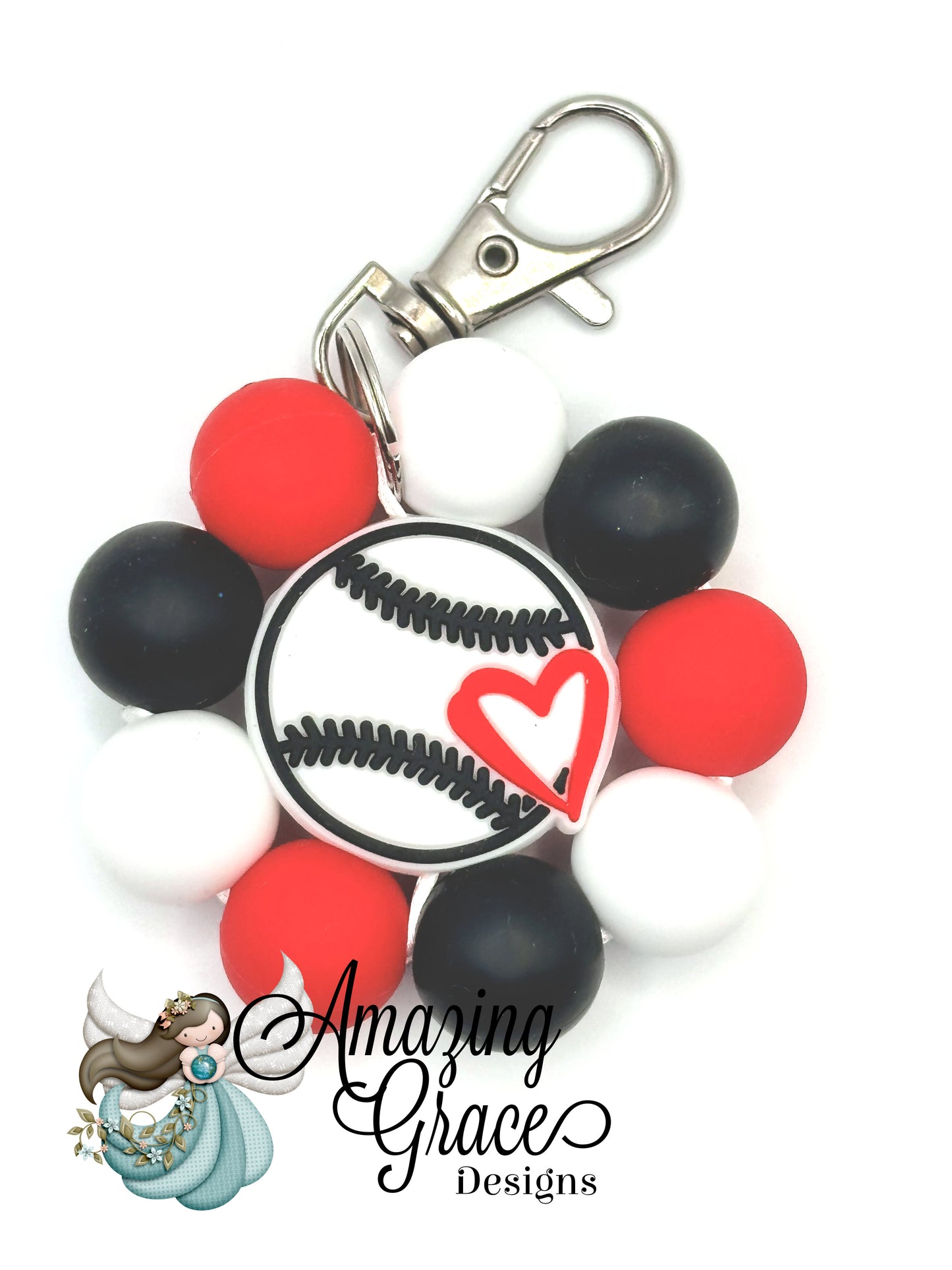 Baseball Bloom Charm - Petals of Passion Keychain!