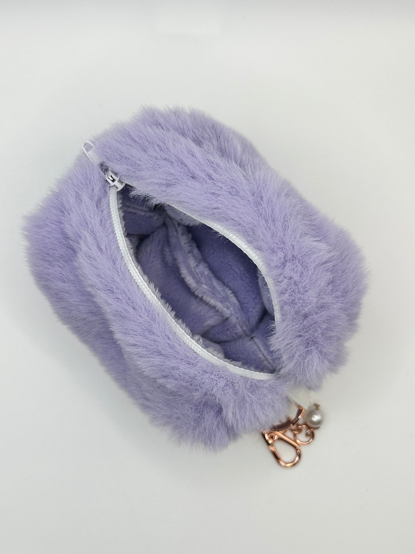 Plush Lavender Minky Pouch with Luxe Clasp - Soft & Sweet Essentials Keeper