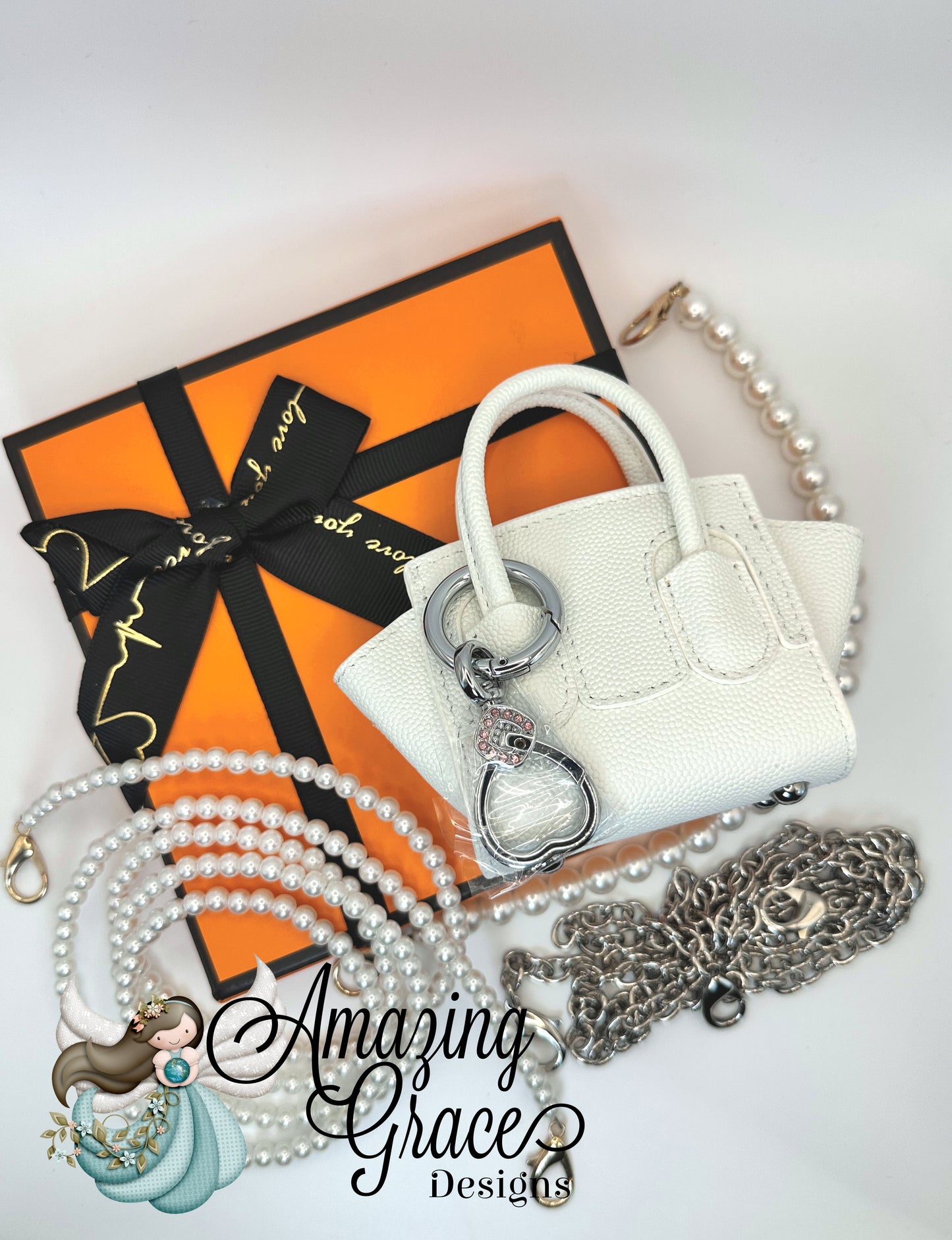 Quilted Faux Leather Mini Bag with Silver Chain