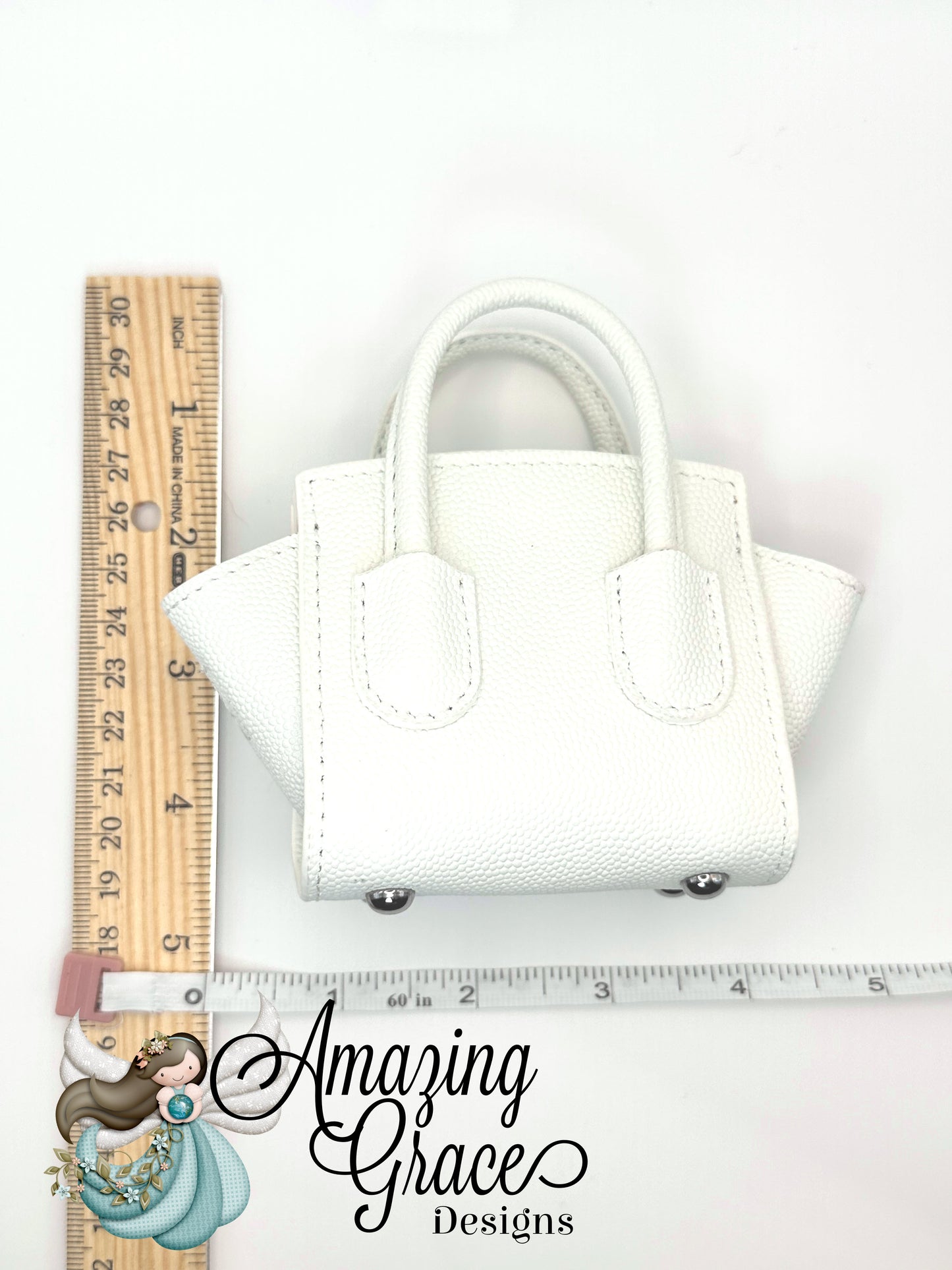 Quilted Faux Leather Mini Bag with Silver Chain