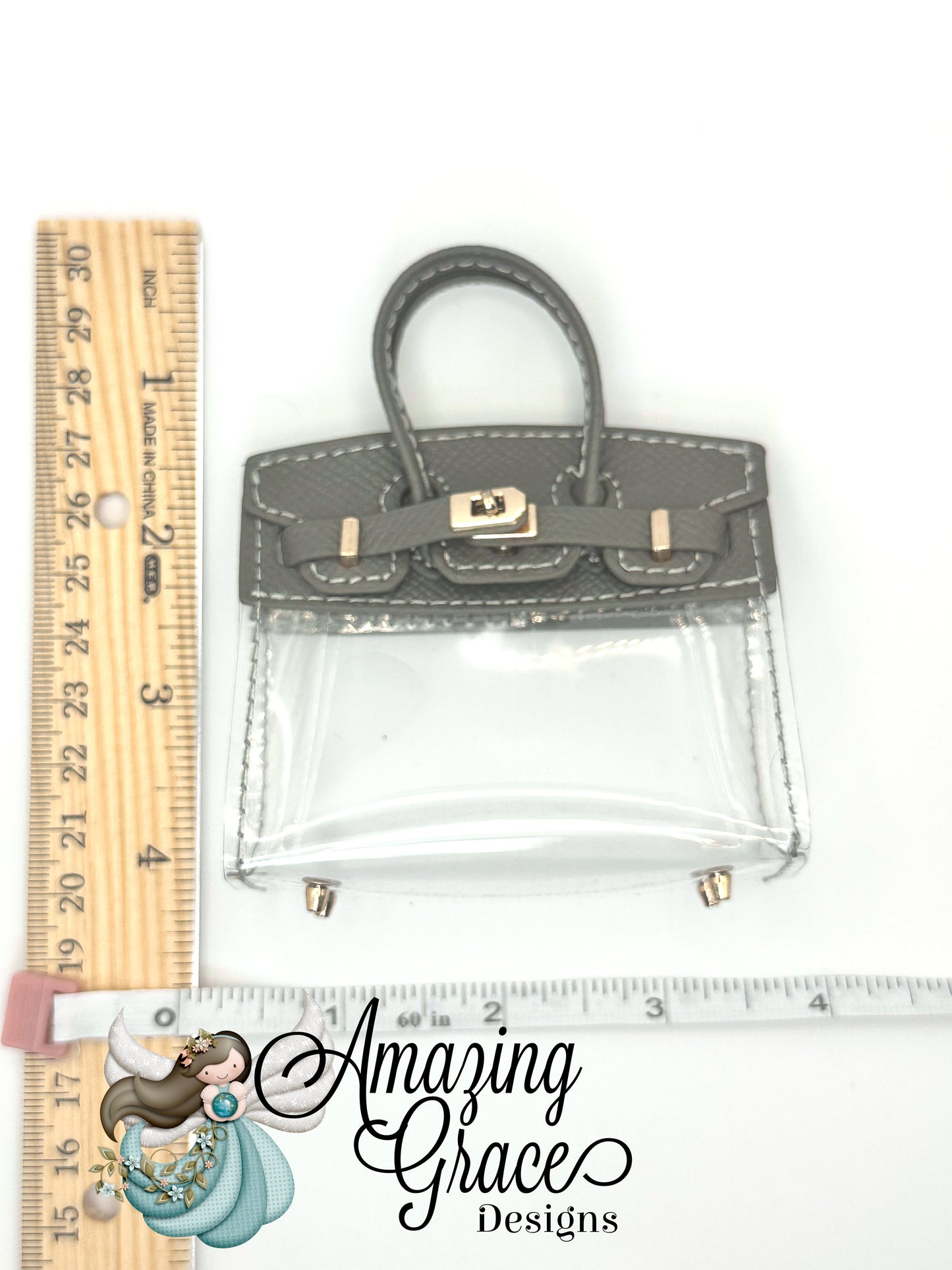 Olive Faux Leather & Clear Micro Tote