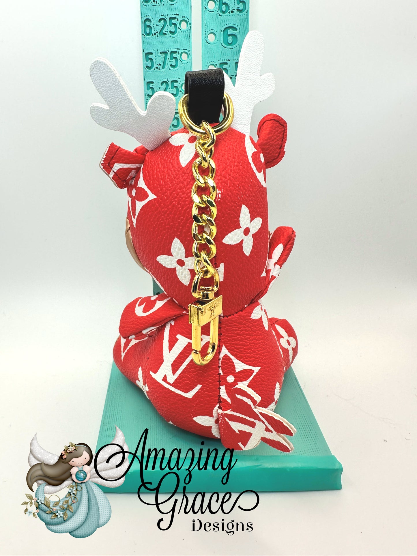 Red Designer Inspired Reindeer Bag Charm