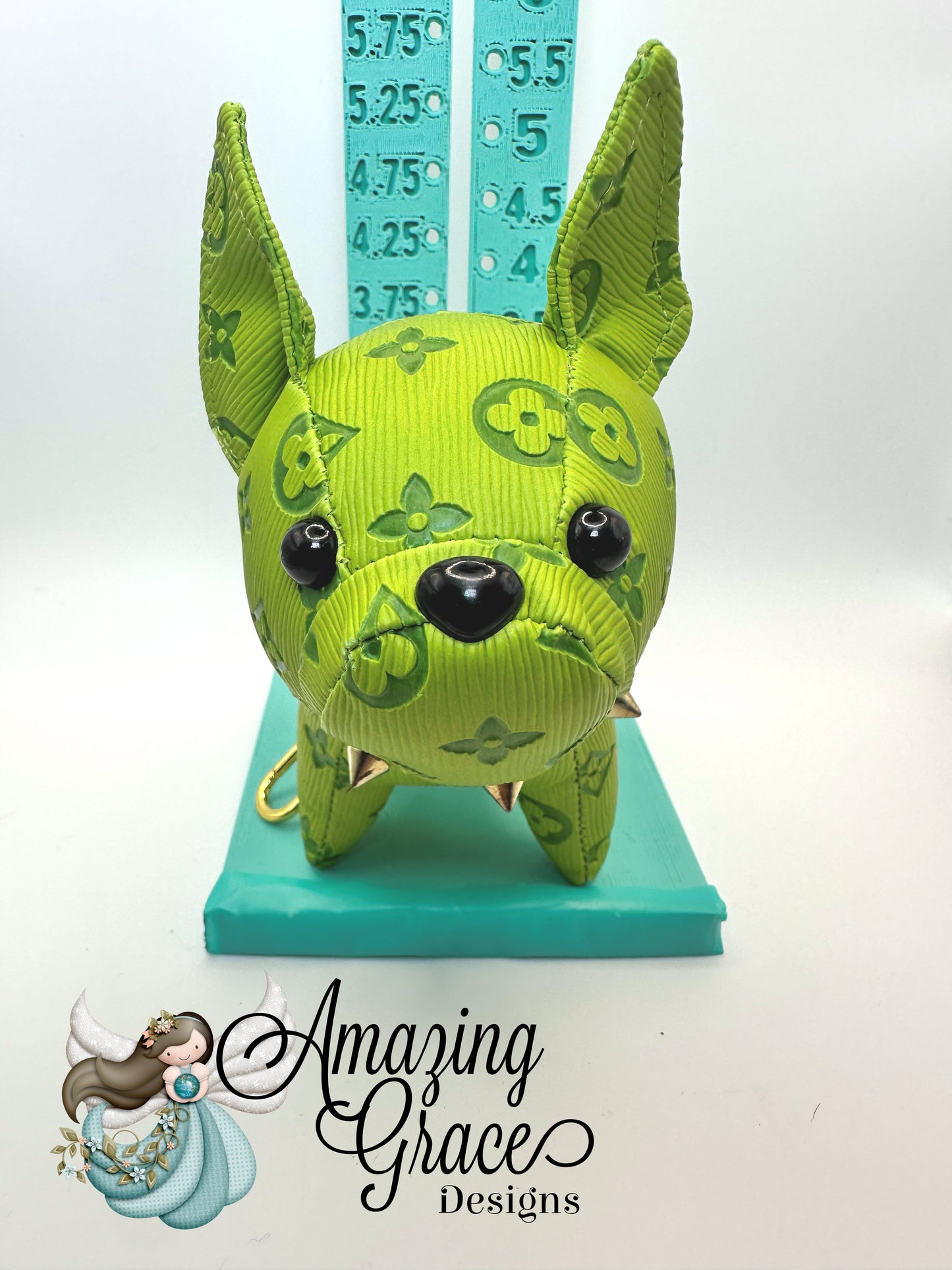 Green Inspired French Bulldog Bag Charm