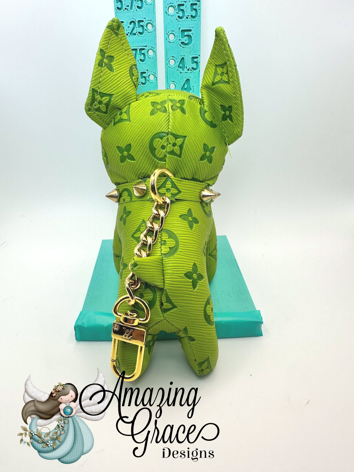 Green Inspired French Bulldog Bag Charm