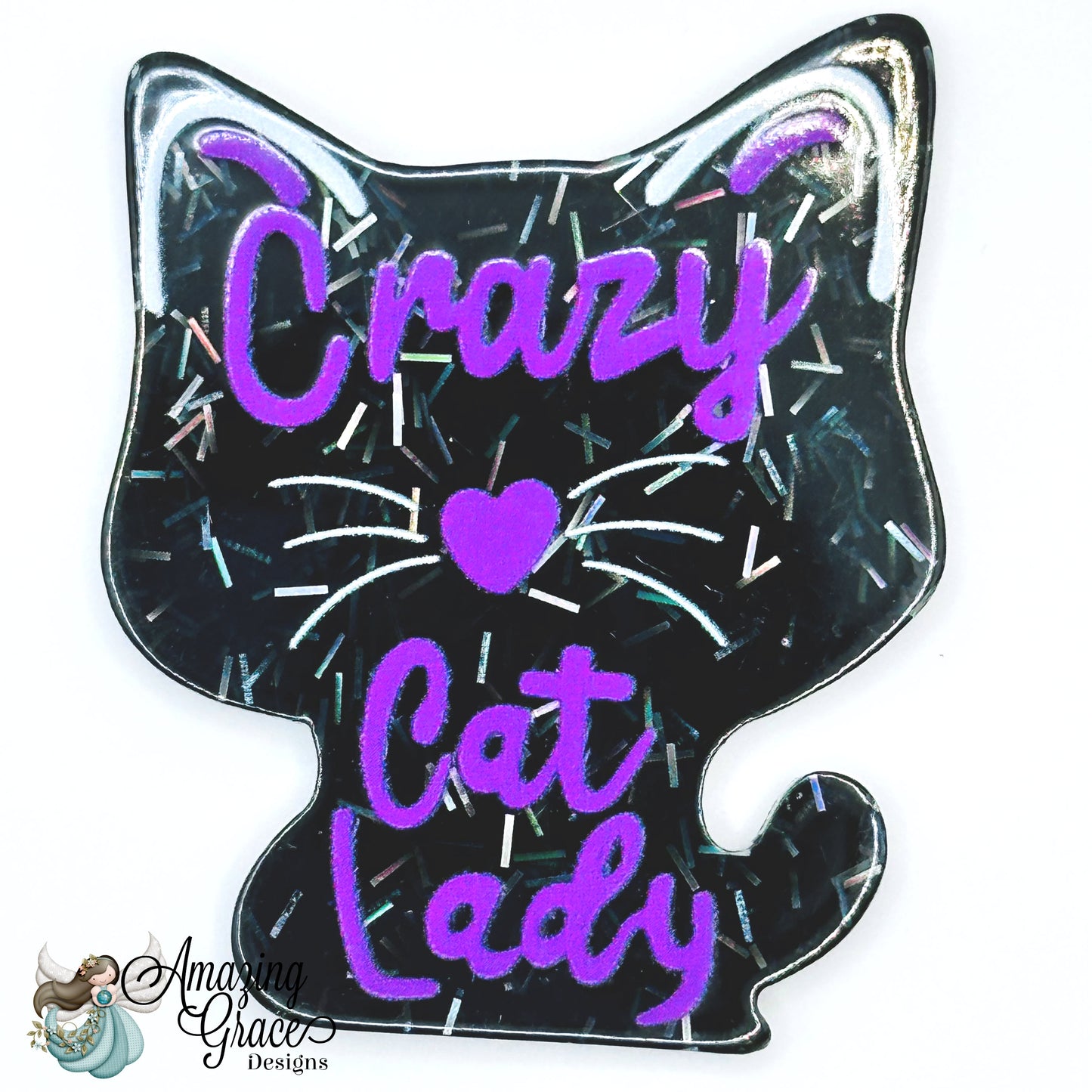 Crazy Cat Lady Badge Reel Topper