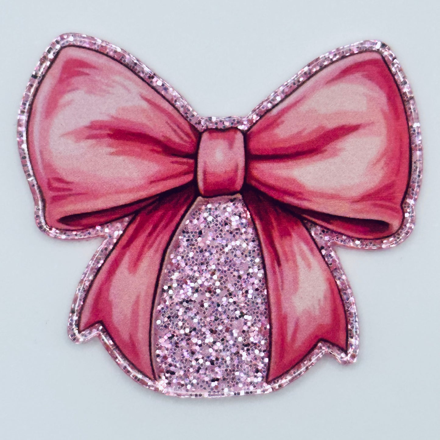 Pink Bow Badge Reel Topper