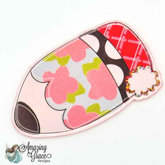 Pink Floral Pencil Badge Reel Topper