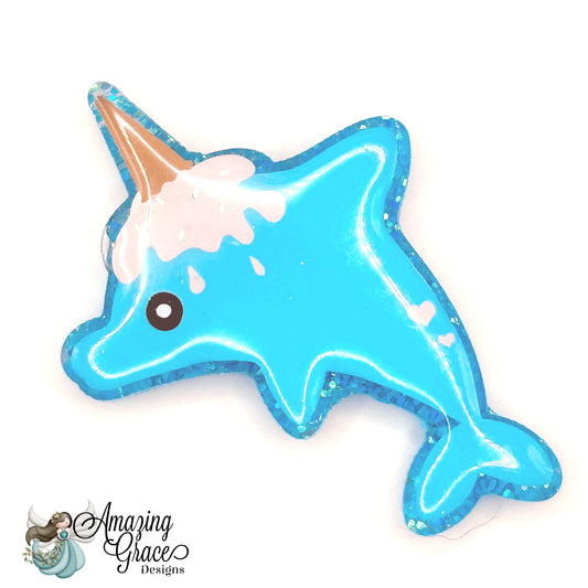 Unicorn Dolphine Badge Reel Topper
